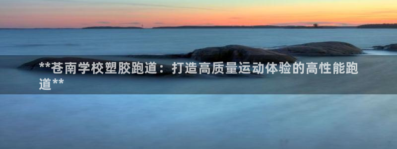 谈球吧中国官方网站：**苍南学校塑胶跑道：打造高质量运动体验的高性能跑
道**